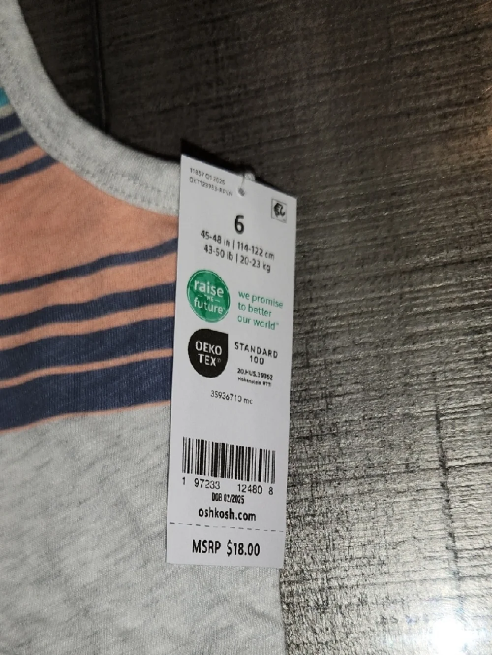NWT OshKosh B'gosh White Tank with Coral and Blue Stripes